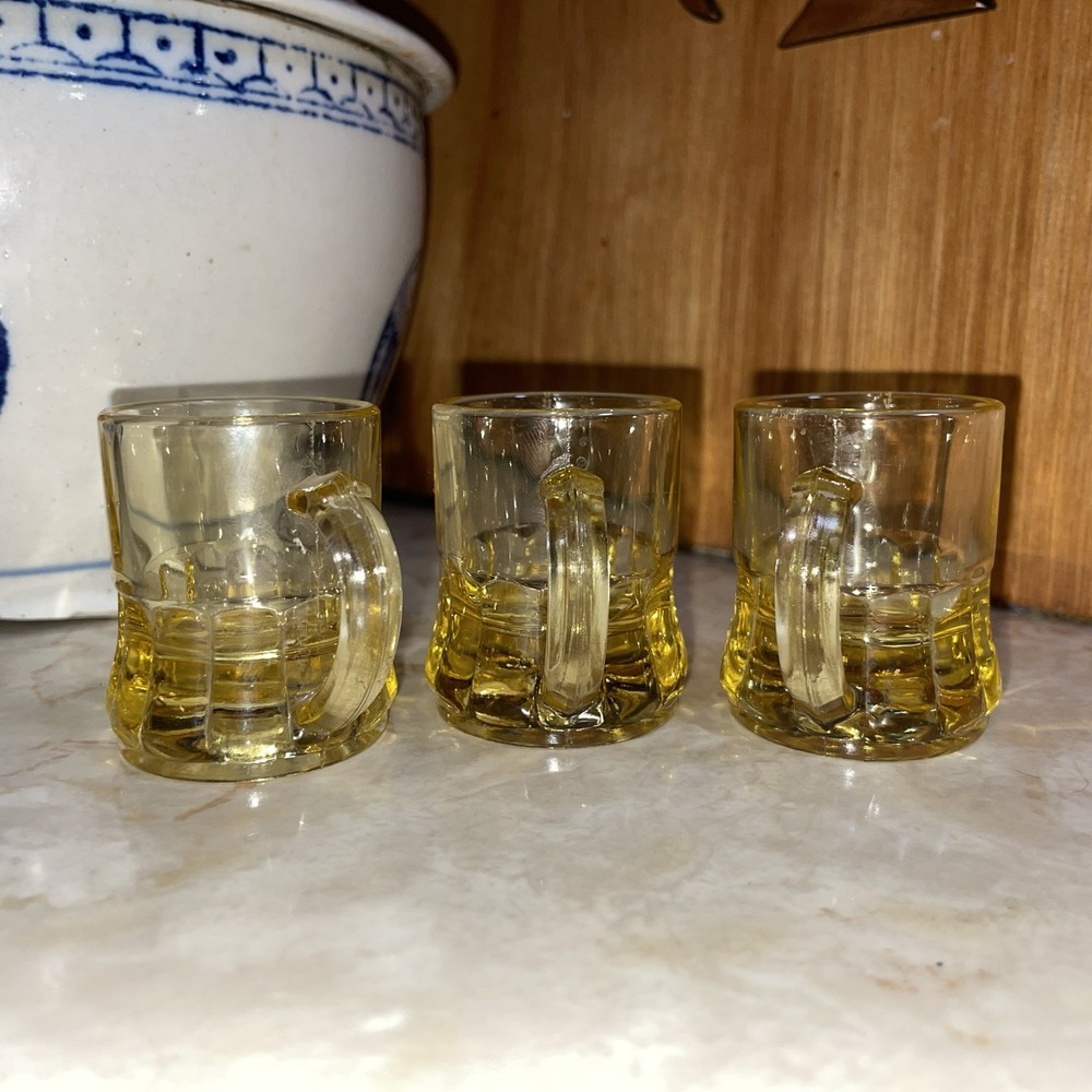 Trio Three Vintage, Federal‎ Glass, Amber (Yellow) RARE